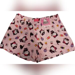 Hello Kitty Halloween 2-Pack Sleep Shorts 🎃 Pink & Black Cat Print | Size XL |